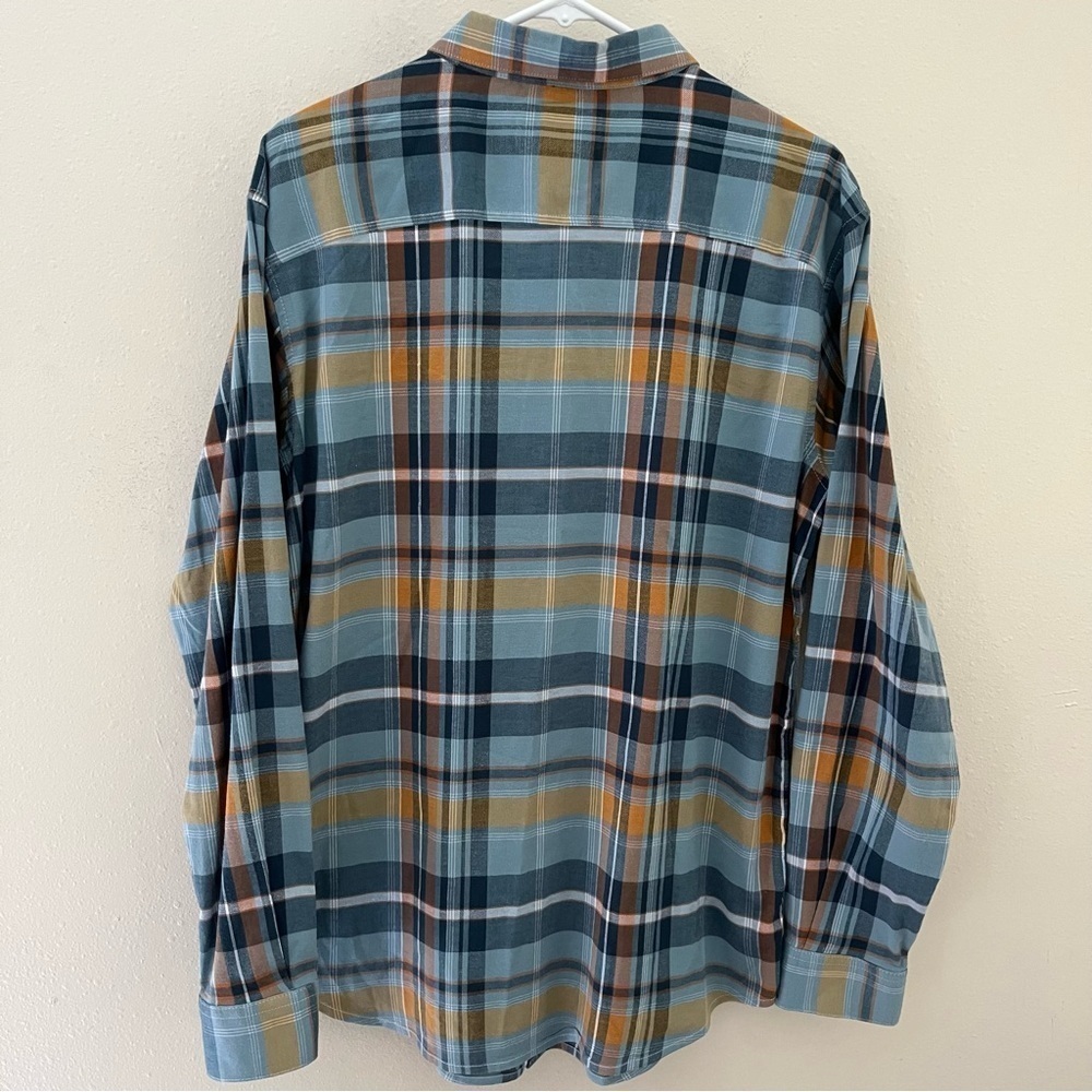 Columbia Mens Blue Plaid Long Sleeve Button Down Flannel Shirt Size Large - Picture 5 of 6
